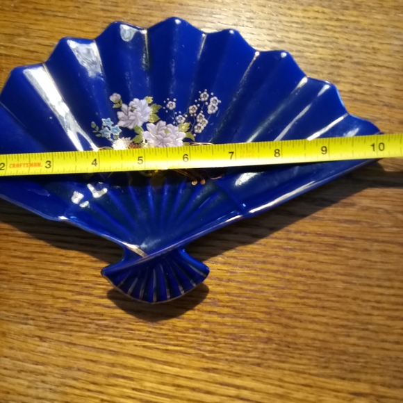Vintage kobalt blue japanese fan - Picture 4 of 5